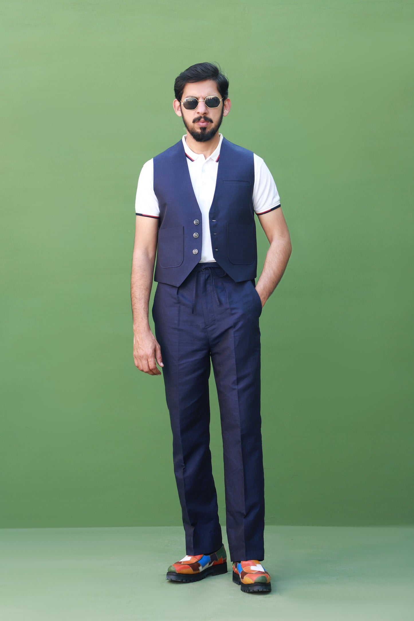 Blue waistcoat